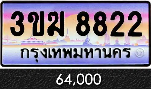 ทะเบียน 3ขฆ 8822